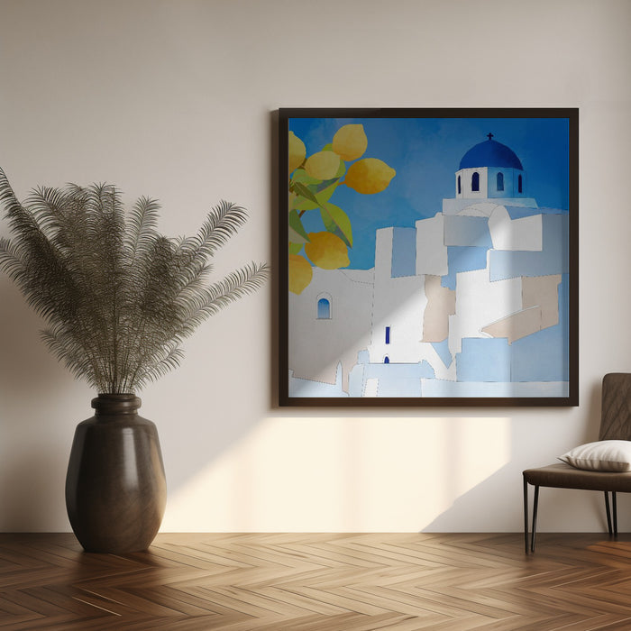 Santorini Neu Square Canvas Art Print