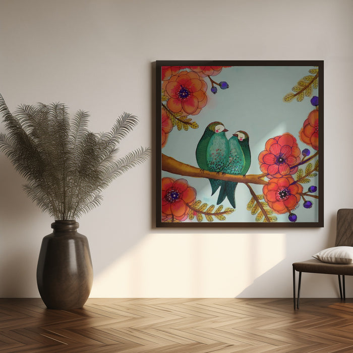 Feather Bellies Square Canvas Art Print