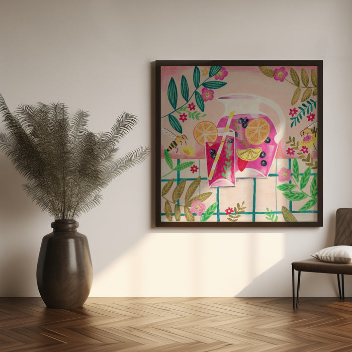 Sangria Summer Square Canvas Art Print