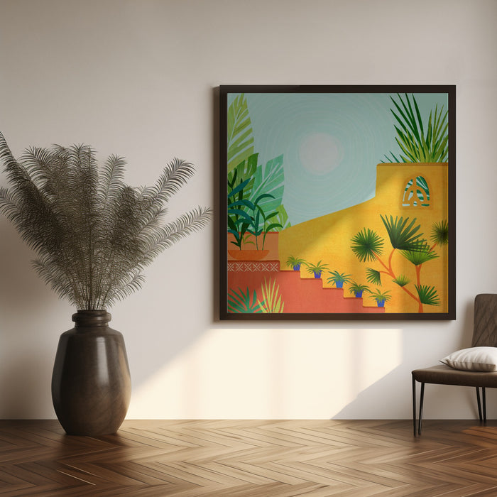 Colorful Garden Square Canvas Art Print