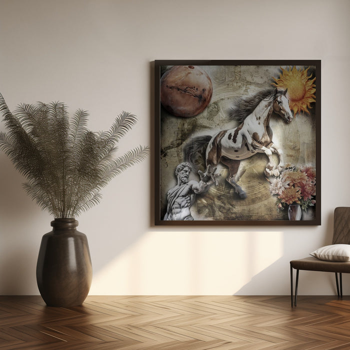 Horse art 3 Square Canvas Art Print