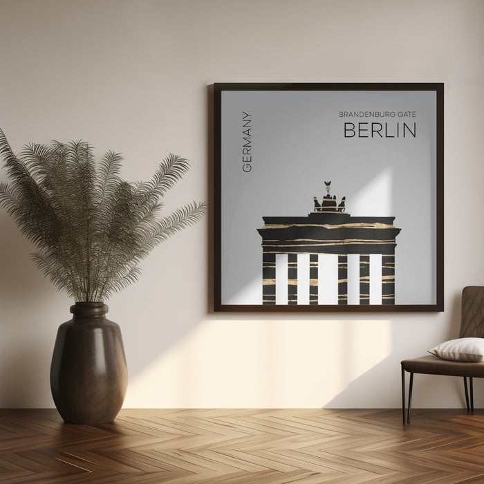 Urban Art BERLIN Brandenburg Gate Square Canvas Art Print