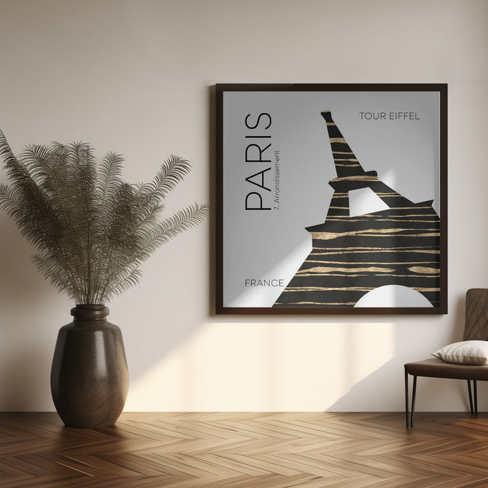 Urban Art PARIS Eiffel Tower Square Canvas Art Print