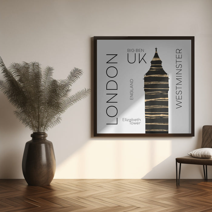 Urban Art LONDON Big Ben Square Canvas Art Print