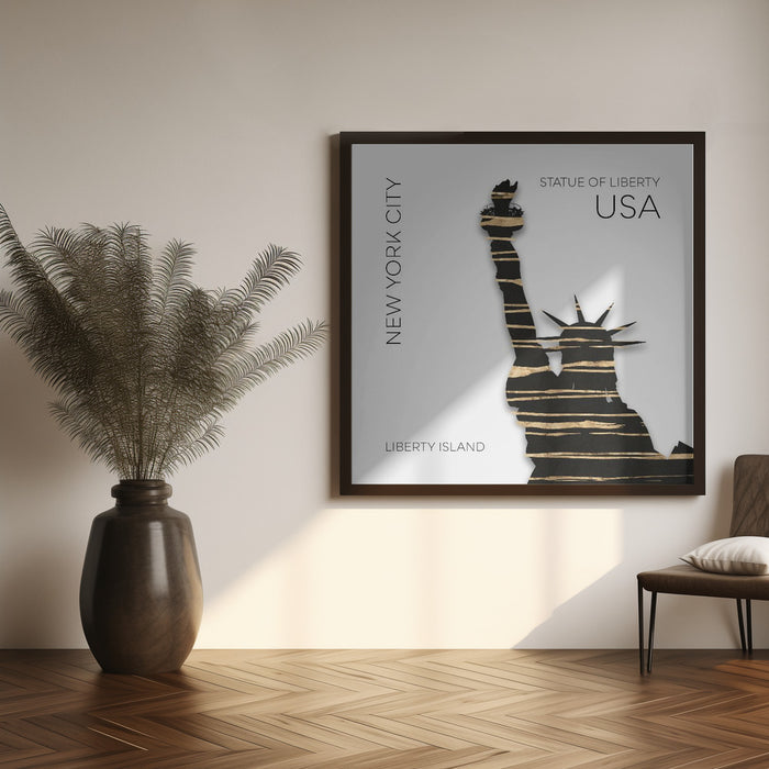 Urban Art NYC Statue of Liberty Square Canvas Art Print