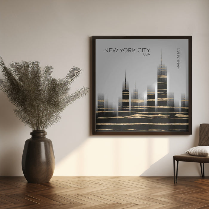 Urban Art NYC Skyline Square Canvas Art Print