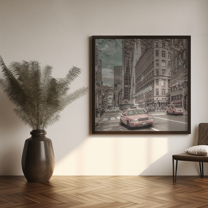 MANHATTAN 5th Avenue | urban vintage style Square Canvas Art Print