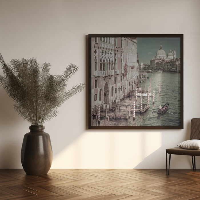 VENICE Canal Grande with Santa Maria della Salute | urban vintage style Square Canvas Art