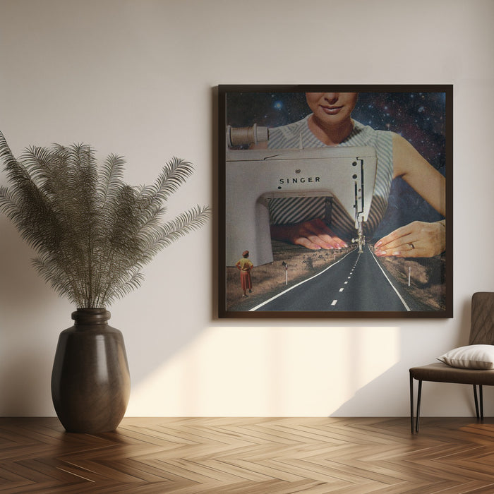 This Is How a Road Gets Made Square Canvas Art Print