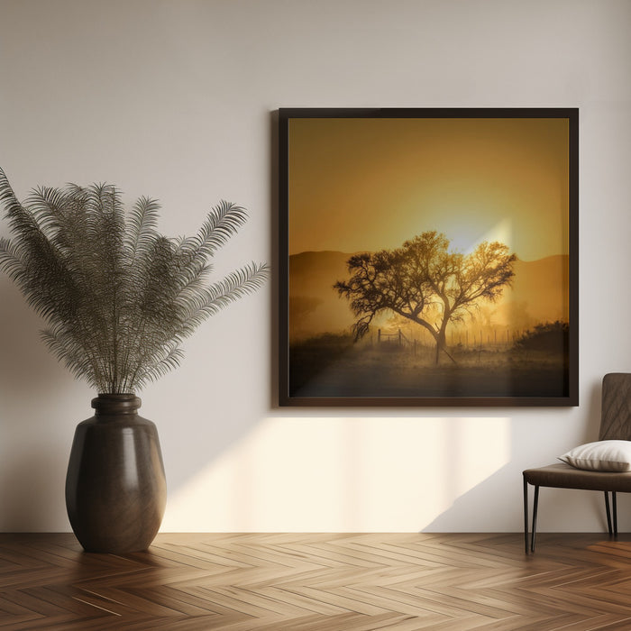 Golden Sunrise Square Canvas Art Print