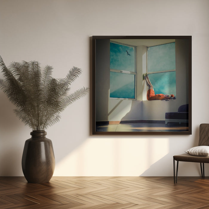 room with a view Square Canvas Art Print