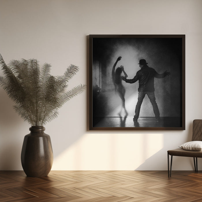 the invisible wall Square Canvas Art Print