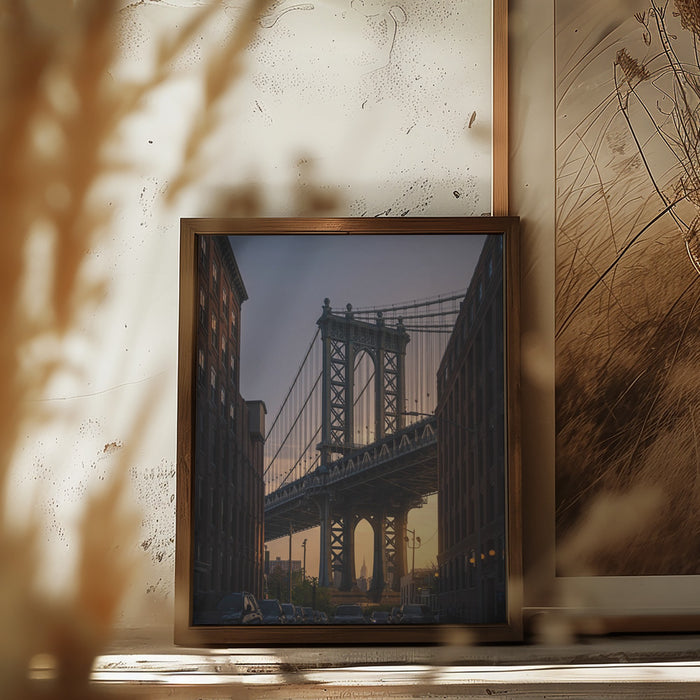 Manhattan Bridge Dumbo Brooklyn Framed Art Modern Wall Decor