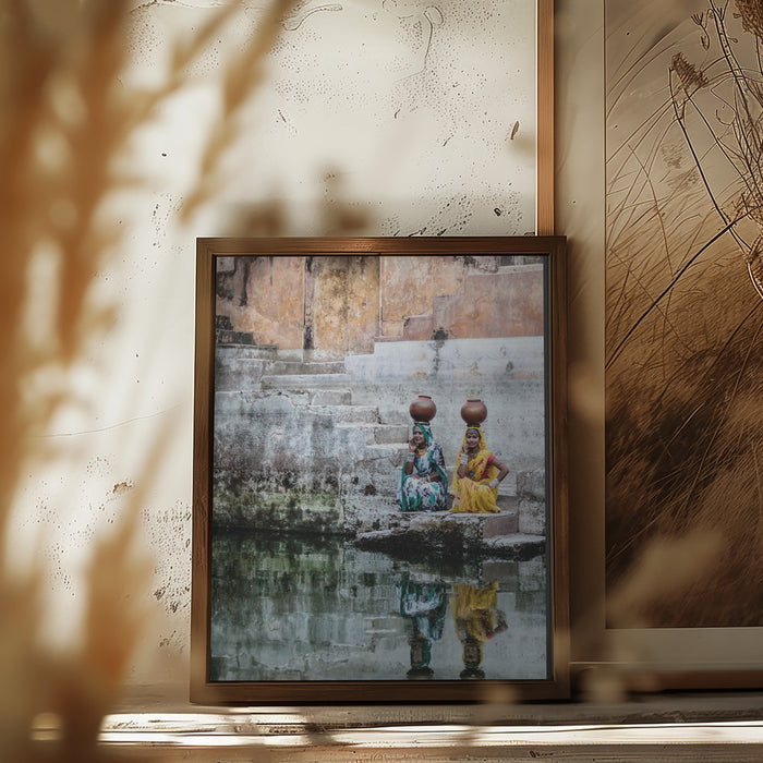 Stepwell Reflections Framed Art Modern Wall Decor