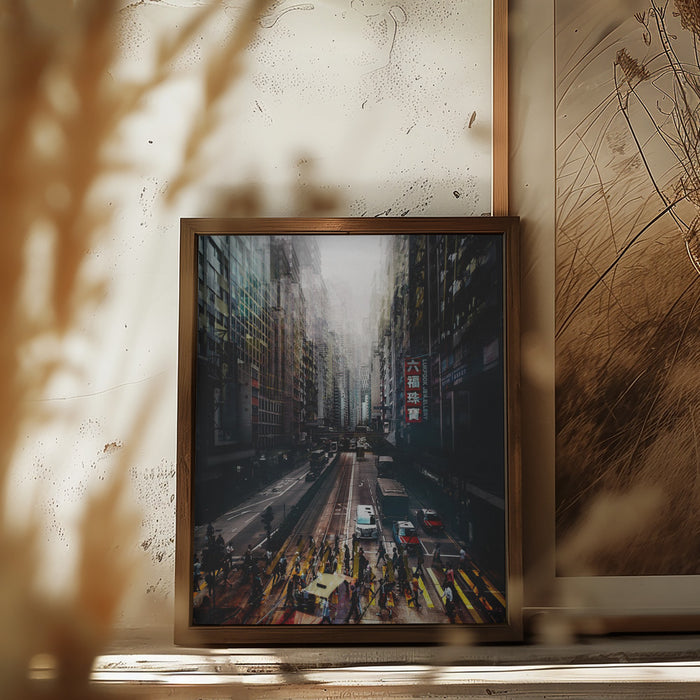 streets of Hong Kong Framed Art Wall Decor