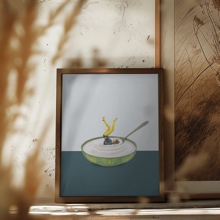 Yoga in my yogurt Framed Art Modern Wall Decor