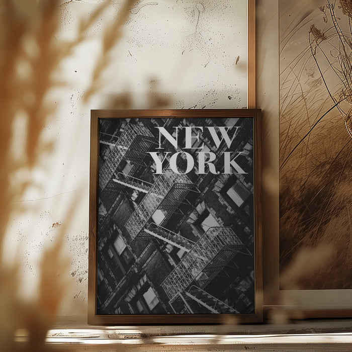 NYC Fire Escapes Framed Art Modern Wall Decor