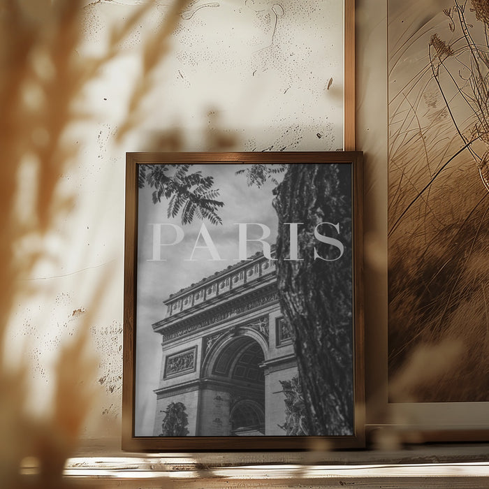 Paris Text 7 Framed Art Modern Wall Decor