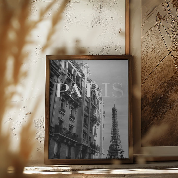 Paris Text 3 Framed Art Modern Wall Decor