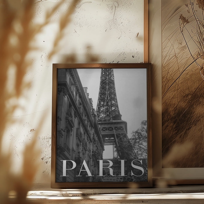 Paris Text 1 Framed Art Modern Wall Decor