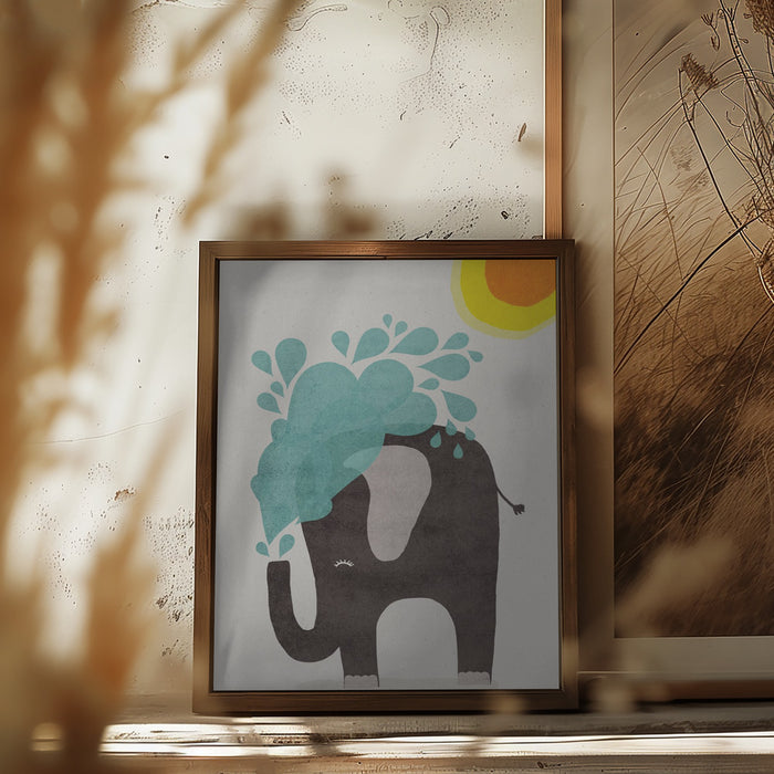 Funny elephant Framed Art Modern Wall Decor