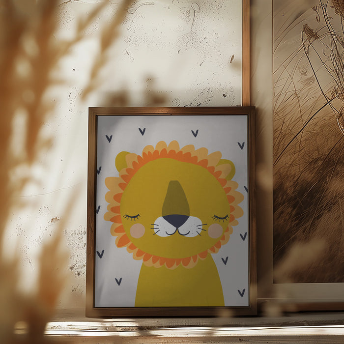 Little Lion Framed Art Modern Wall Decor