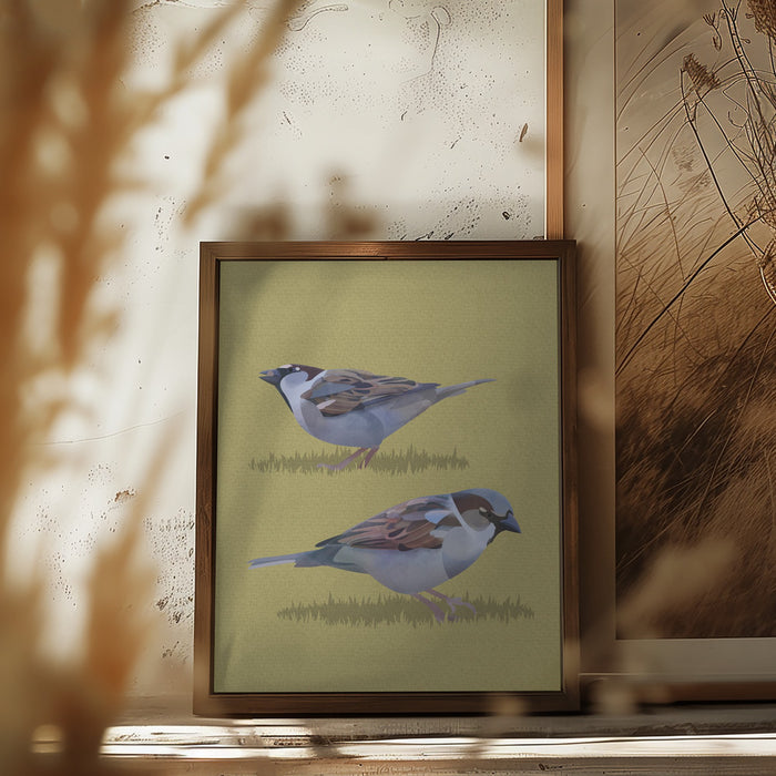 Sparrows Framed Art Wall Decor