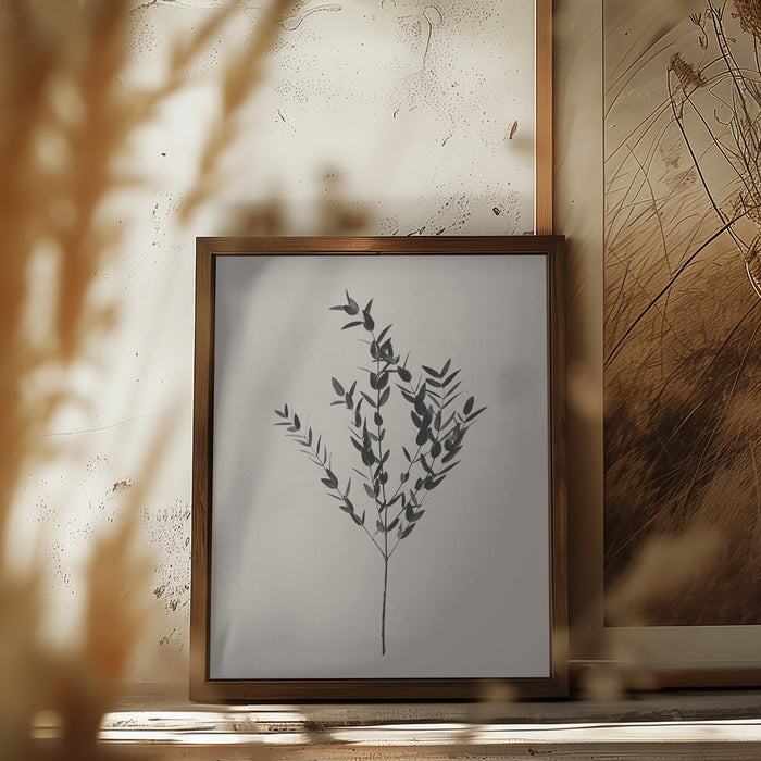 Inky Botanical Framed Art Modern Wall Decor