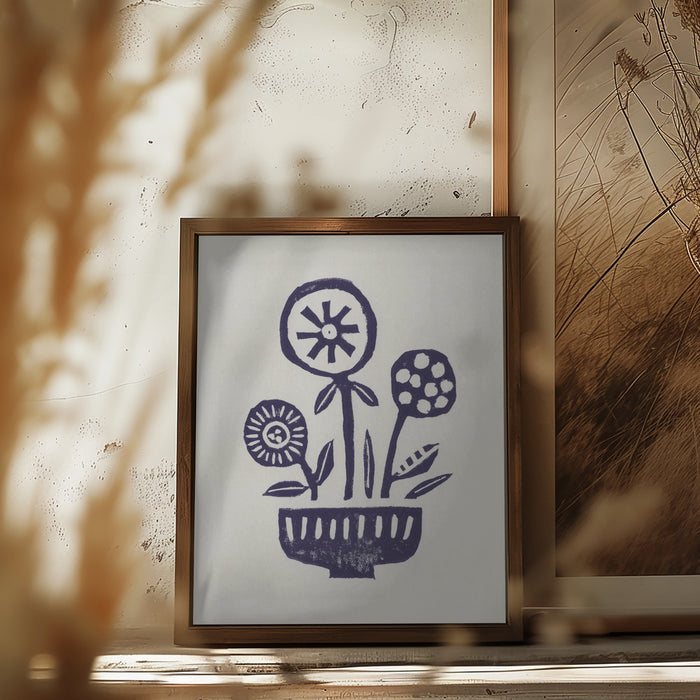 Native Flowers Framed Art Modern Wall Decor