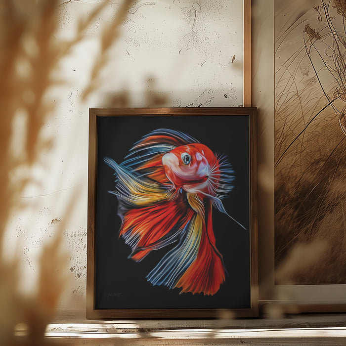 Colorful Fish Framed Art Wall Decor