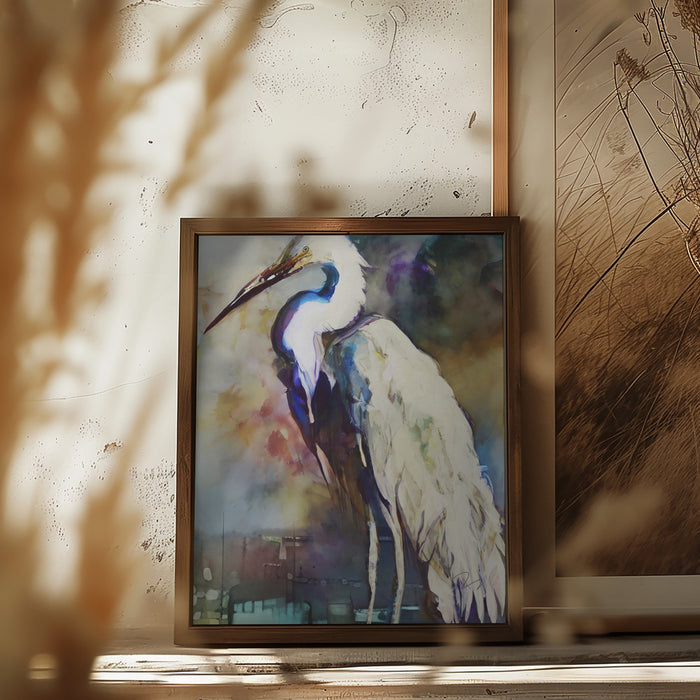 Egret After the Storm Framed Art Wall Decor