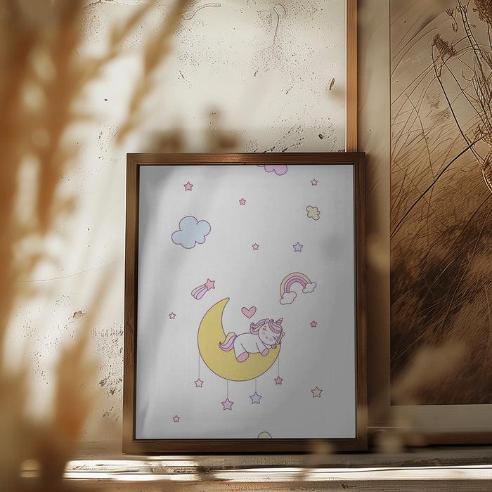 Little Unicorn Framed Art Modern Wall Decor