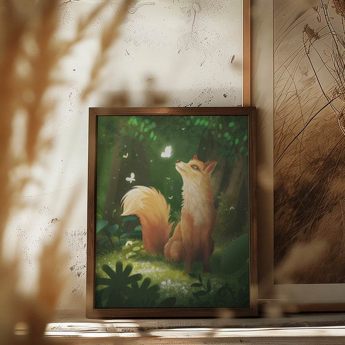 Dreamy Fox Framed Art Modern Wall Decor