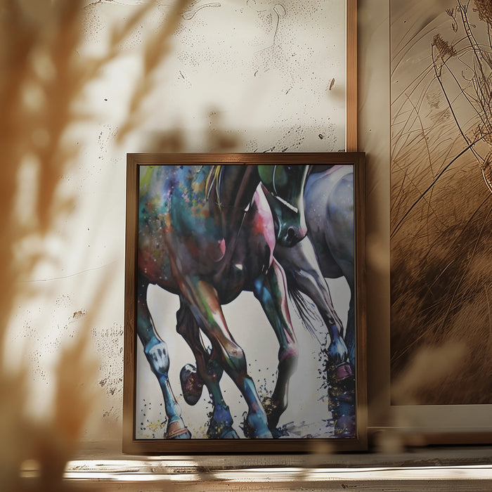 Galloping Framed Art Modern Wall Decor