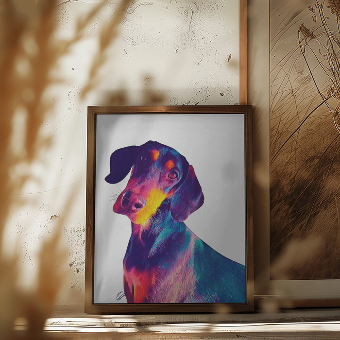 Finn Dog Framed Art Modern Wall Decor