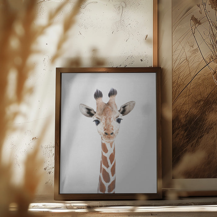 Baby Giraffe Framed Art Wall Decor