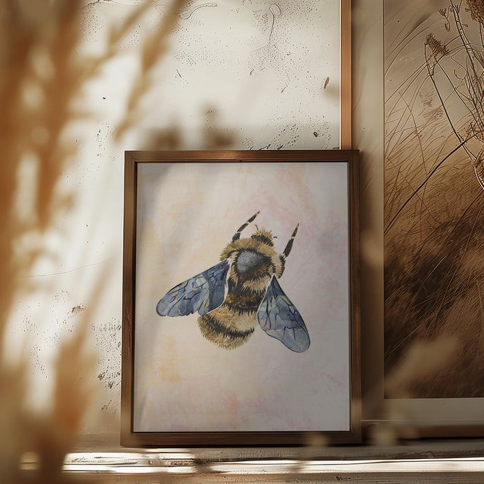 Rustic bee Framed Art Modern Wall Decor