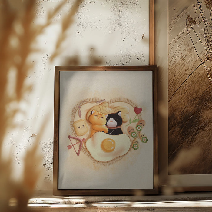 Cats in love Framed Art Modern Wall Decor