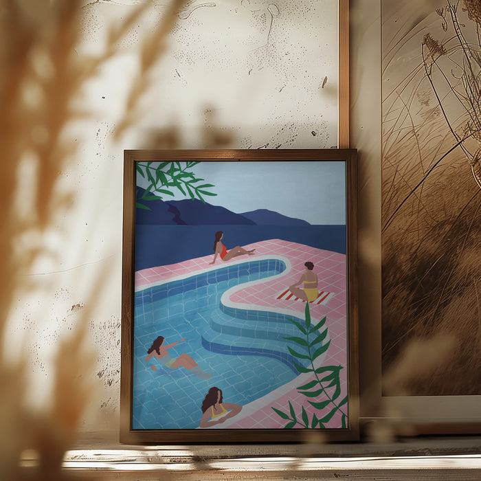 Pool Ladies Framed Art Wall Decor