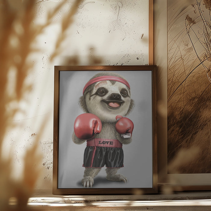 the boxing sloth Framed Art Wall Decor