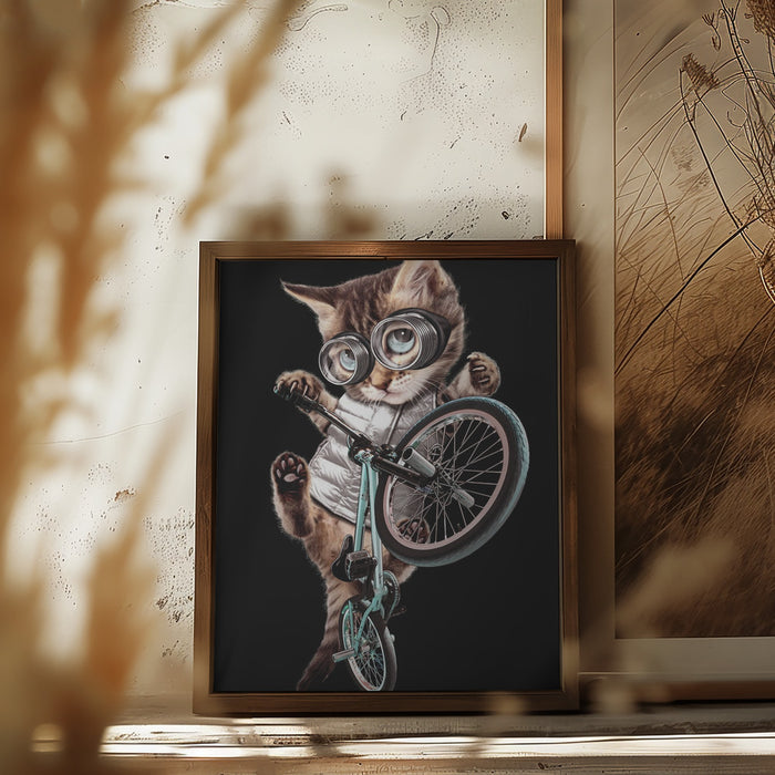 bmx cat Framed Art Wall Decor