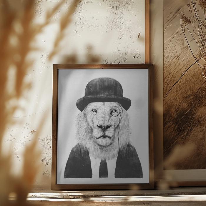 Sir Lion Framed Art Modern Wall Decor