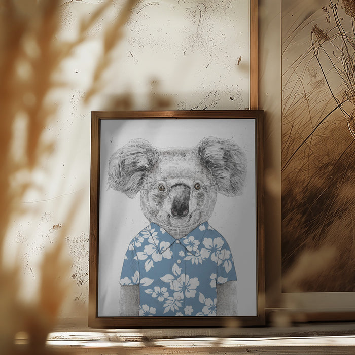 Summer Koala (blue) Framed Art Wall Decor