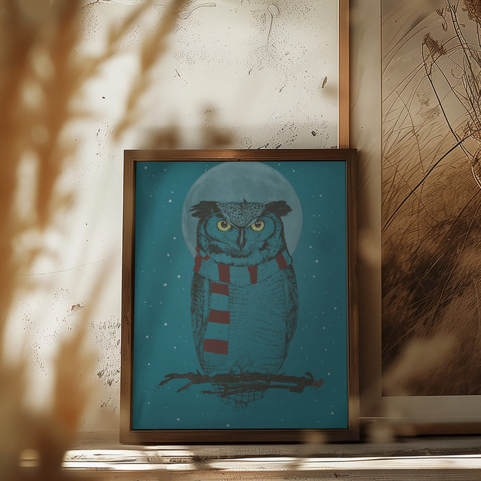 Winter owl Framed Art Modern Wall Decor