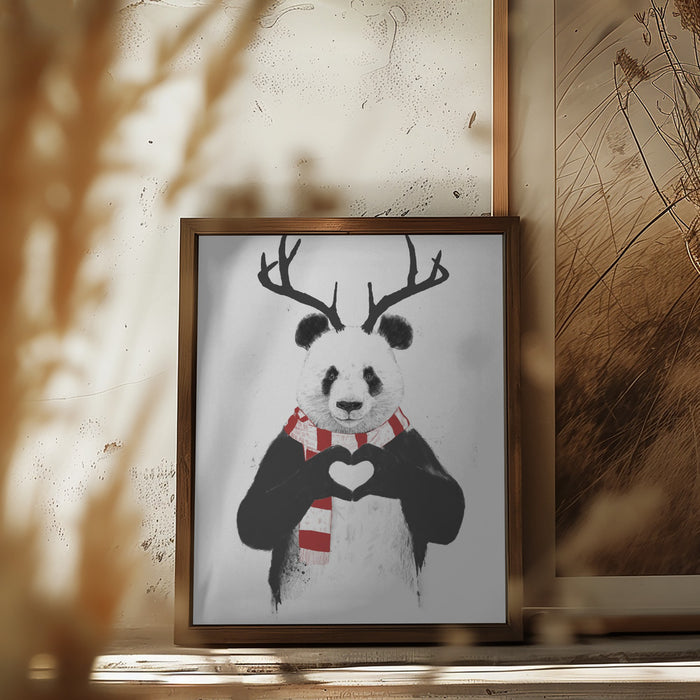 Xmas panda Framed Art Wall Decor