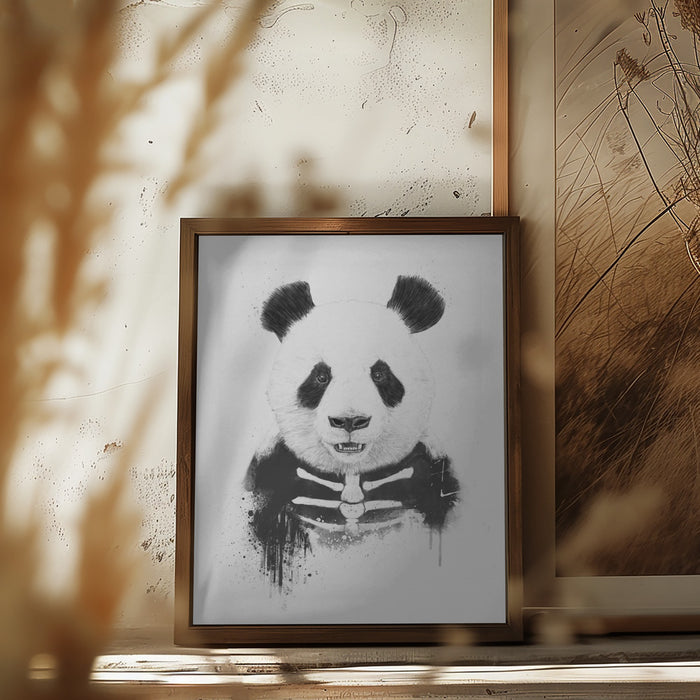 Zombie Panda Framed Art Modern Wall Decor