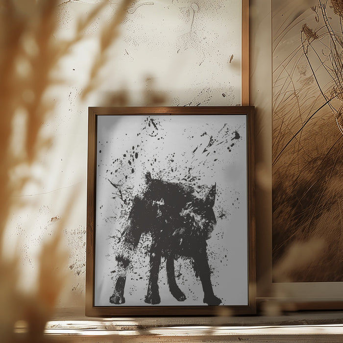 Wet dog Framed Art Modern Wall Decor