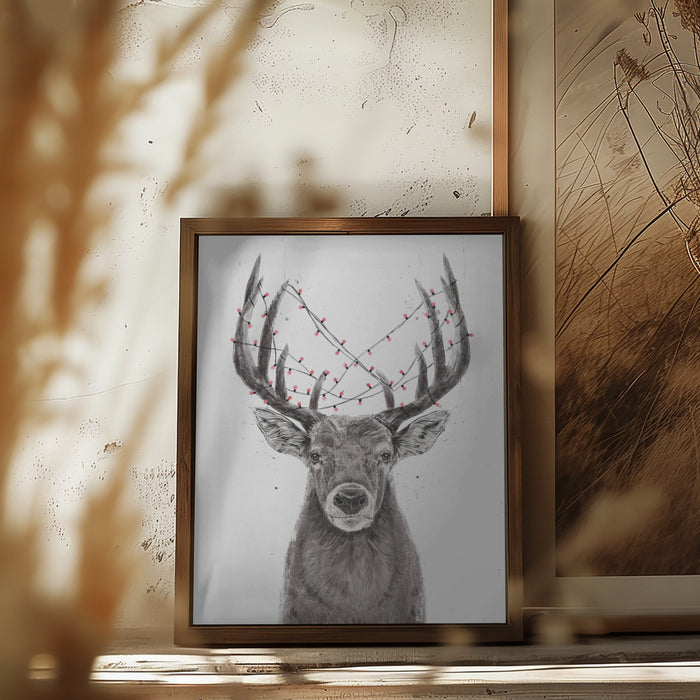 Xmas deer Framed Art Modern Wall Decor