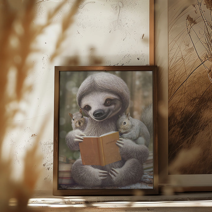 SLOTH SHARING KNOWLEDGE Framed Art Wall Decor