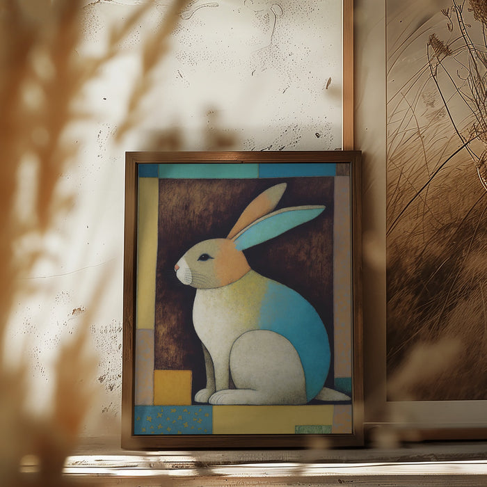 Bunny In The Box Framed Art Modern Wall Decor